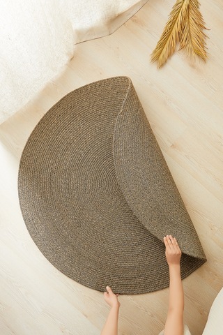 Ocean Home Textile Siyah Kırçıllı Jüt Halı Kilim 120 CM