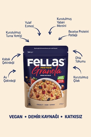 Fellas Protein Granola - Kırmızı Meyveler 270 G 3'lü Paket