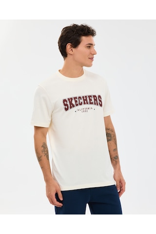 Skechers M Regular T-shirt Erkek Beyaz Tshirt S2610122-3855