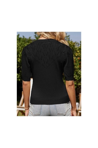 Youknitwear You Wanda %100 Pamuk Triko Hırka Siyah