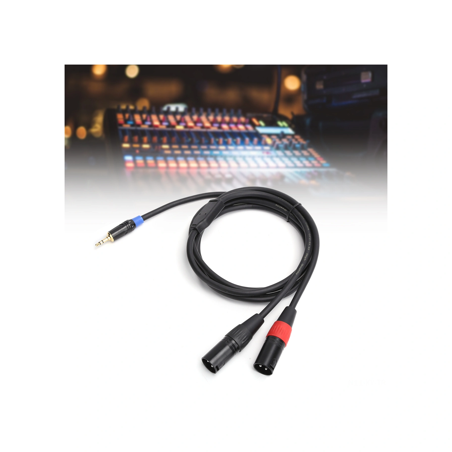 Shineyee 3.5mm'den Çift Xlr Erkeğe Dönüştürücü Ses Kablosu, Mikser Ve Güç Amfi İçin 1.8m, Pvc Malzeme, Sağ-sol Kanal Renkli Bağlantılar