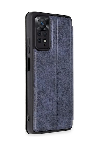 Newface Xiaomi Redmi Note 12 Pro 4g Kılıf Flip Cover - Lacivert Resimdeki