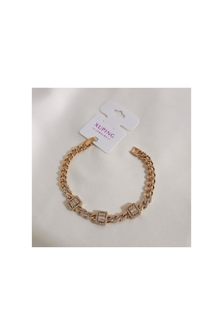 Xuping Vıp Kaliteli Antialerjik Üç Baget Kesimli Zirkon Taşlı Kraliyet Rose Gold Bileklik Rose Gold