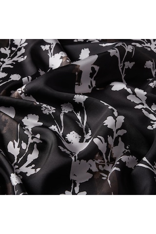 İpekevi Twill İpek Eşarp - Vintage Silhouette - Siyah Siyah