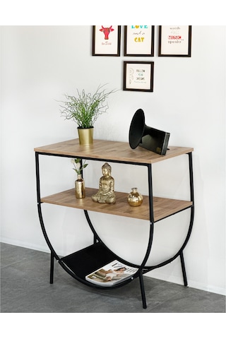 Metal Dresuar Raf Salon Konsol Mobilya 5163 Siyah