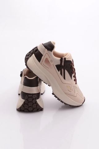 Dgn 83191 Kadin Sneaker Ayakkabi Bej Kahve