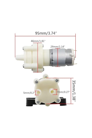 R385 Dc 6v-12v Diyafram Su Pompası Motoru Peristaltik Sıvı Pompası