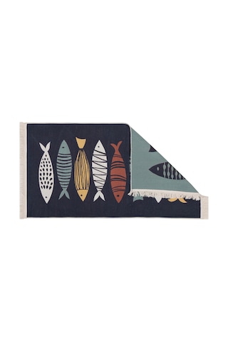 Mudo Home Larıssa Renkli Fısh Kilim Lacivert 80x150 Diğer