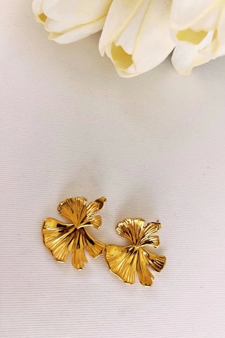 Plaka Gold İstiridye Küpe Çok Renkli