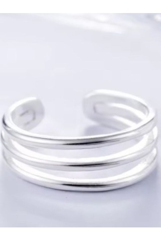 925 Ayar Gümüş Ayarlanabilir Üç Katmanlı Yüzük Gümüş