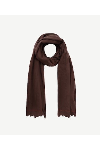 Yargıcı Brush Efektli Yün Şal Kahverengi