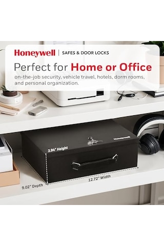 Honeywell Kasa & Kapı Kilitleri 6104 Yangına Dayanıklı Çelik Güvenlik Kasası, Tuş Kilidi, 0,17 Ayaklar, Siyah