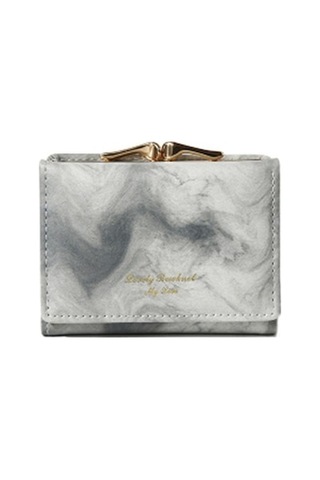 Linjinxu Mürekkep Boyama Elemanları Üç Katlı Cüzdan Mini Taşınabilir Cüzdan Siyah Siyah