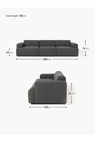 Most Mollista 3 Modül Kanepe Koltuk 41 Koyu Antrasit Keten Kumaş