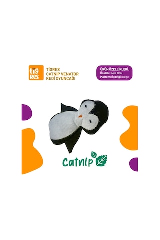Tigres Venator Catnipli Penguen Şeklinde Kedi Oyuncağı