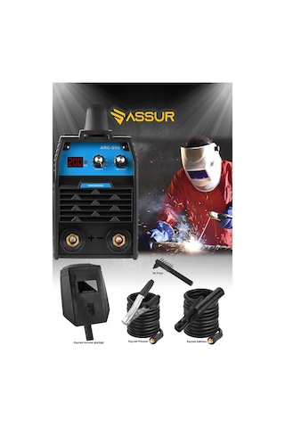 Assur Profesyonel Asr950 250 Amper Bakır Sargı Dijital Göstergeli İnverter Çanta Kaynak Makinesi Mavi