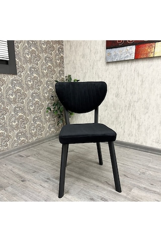 Elma Mutfak Sandalyesi 4 Lü Siyah Krem