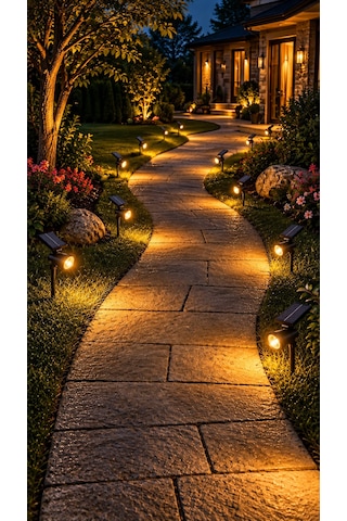 8w Güneş Enerjili Çim Solar Led Spot Lamba Bahçe Aydınlatma Sarı Renk 7 Ledli Hareket Sensörlü Su Geçirmez Bahçe Yol Teras Balkon Kapı Önü Yürüyüş Yolu Göl Kenarı İçin Uygun Sıcağa Soğuğa Dayanıklı