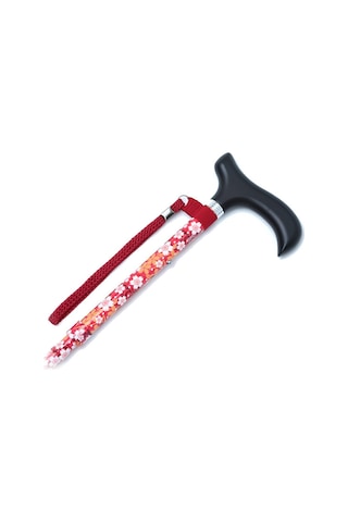 Mf606 Katlanır Baston B044-8231 Kırmızı Çiçekli