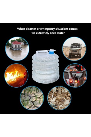 Dofolink 5l Yiyecek Dereceli Katlanabilir Su Deposu, Leak-proof Kranlı, Taşınabilir Outdoor/ev Kullanıma Uygun, -20 C'den 80 C'ye Dayanıklı Beyaz