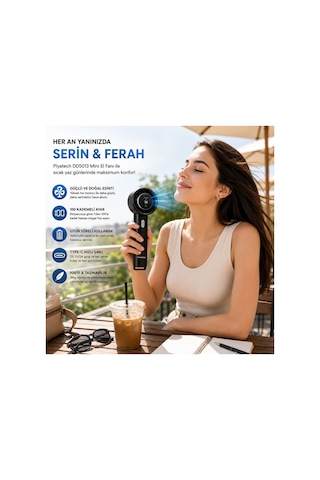 Dd5013 Dijital Göstergeli Ultra Yüksek Hızlı Mini El Fanı 100 Vites Ayarlı Taşınabilir Nesil Usb Vantilatör