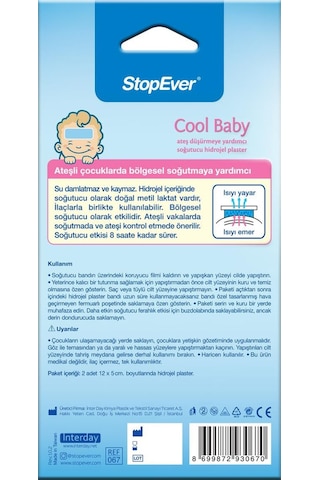 Stopever Cool Baby Ateş Düşürmeye Yardımcı Soğutucu Hidrojel Plas 6'Lı