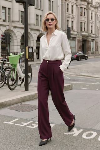 Sateen Lucy Pantolon - Mürdüm-137394