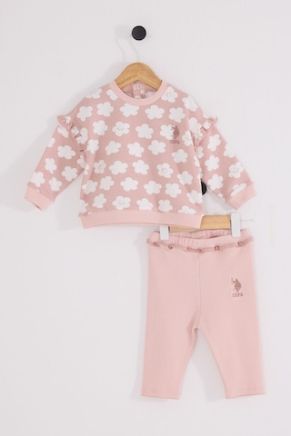 U.S. Polo Assn. Kız Bebek Pembe Takım Usb2770-c-v1 Pembe