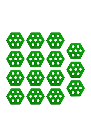 Suntek 15 Adet Altıgen Sörf Tahtası Çekiş Pedleri Yeşil