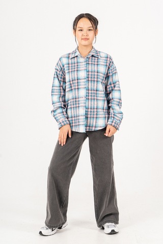 Kız Çocuk Yumuşak Dokulu Kareli Oduncu Gömlek 3172 Mavi