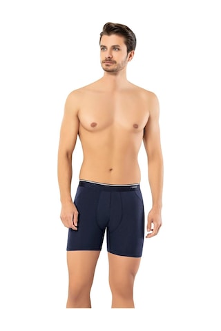 Erdem Lacivert 3'lü Pamuk Elastan Uzun Boxer 1470 Lacivert