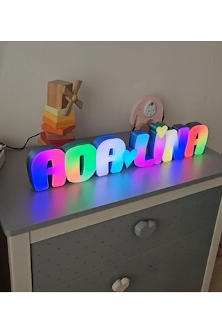 Argb Led Li Dekoratif İsim Kutusu Kişiye Özel 7 Harf Argb Led Li Dekoratif İsim Kutusu Kişiye Özel 7 Harf