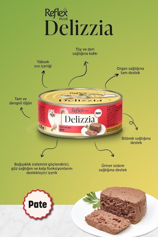 Reflex Plus Delizzia / Kıyılmış Dana Etli Yetişkin Kedi Maması 85g X 12 Adet