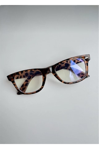 Habeq Unisex Wayfarer Leopar Mavi Işık Korumalı Gözlük Ekran Gözlüğü Blue Block Çok Renkli