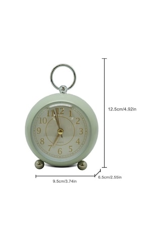 Dekoratif Yuvarlak Alarmlı Ve Işıklı Masa Saati Yeşil