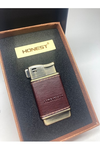 HONEST Pipo Çakmağı Derili Koyu Kahve
