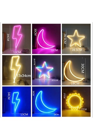 Soulader Pembe Bulut Desenli Neon Oda Dekorasyon Işığı Yatak Odası Aydınlatma Çok Renkli