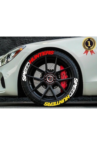 Çift Renk Speedhunter Lastik Yazısı 2.5 Cm Kauçuk Lastik Sticker Motor Ve Araçlar Için