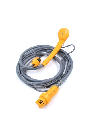 Pazly Taşınabilir 12v Açık Hava Kamp Duş Seti, Pompalı 6m Kablo Çakmak Fişli, 2,5l/dk Sarı