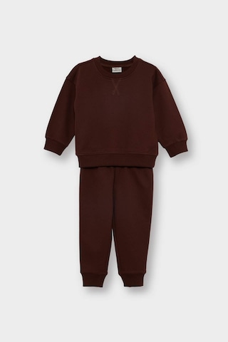 Defacto Erkek Bebek 2li Takım Basic Düz Sweatshirt Eşofman Altı E8434a525wnbn319 Kahve