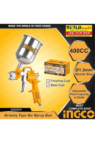 Ingco Asg4041 Havalı Boya Sprey Tabancası Üstten Depolu 400Cc