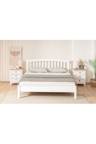 Nil Modern İnci Beyaz Çift Kişilik Karyola