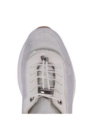 Napa Shoes Hakiki Deri Hızlı Bağcıklı Ortopedik Taban Spor Ayakkabı Napa-383 Gümüş