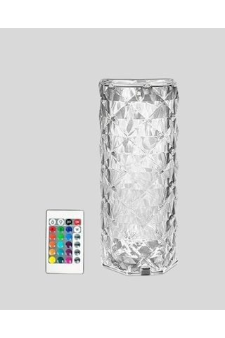 Kristal Rgb Led Masa Lambası - Renkli Kumandalı Işık Dekoratif Ve Enerji Tasarruflu