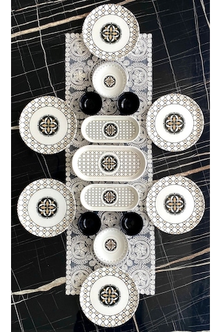 Liva Model 6 Kişilik 15 Parça Kahvaltı Takımı Siyah