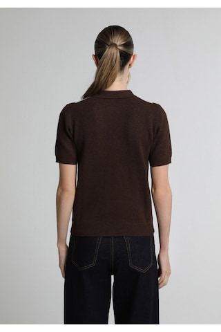 Colin's Colins Slim Fit Polo Yaka Jakarlı Kadın Kahverengi Kısa Kol Kazak Cl1083058 Q1.v1 Brw