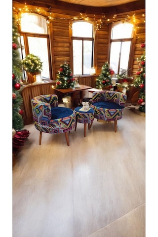 Köşe Takım,çay Seti Ikili Koltuk Berjer Ve Puf Takımı Salon, Balkon, Ofis 3 Lü Takım Mavi