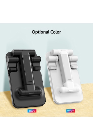 Yaozixa Masaüstü Telefon Ve Tablet Tutucu, Katlanabilir Açı-yükseklik Ayarlı, Anti Kayma Tabanlı Beyaz T9 Modeli Beyaz