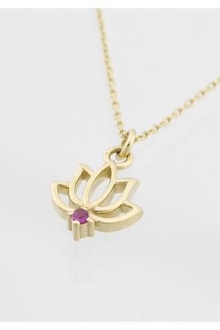 Yakut Lotus Çiçeği Kolye 27256082