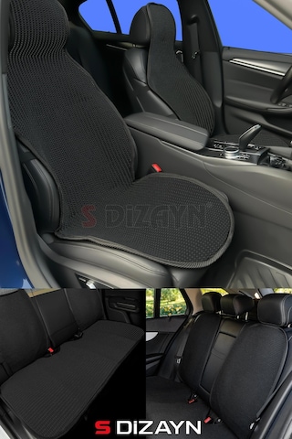 S-dizayn Oto Koltuk Koruyucu Kılıf Set Siyah Universal 2+3 Parça Ön Arka